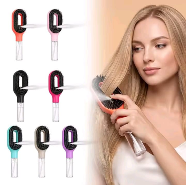 NEW 1Pc Spray Hair Brush Refillable Liquid Water Spray Paddle Comb Anti Static Soft Bristle Hair Styling Massage Comb For Home