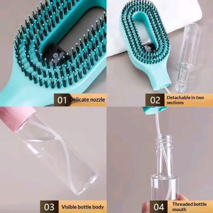 NEW 1Pc Spray Hair Brush Refillable Liquid Water Spray Paddle Comb Anti Static Soft Bristle Hair Styling Massage Comb For Home