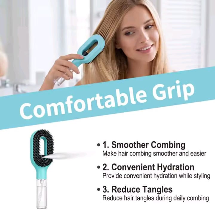 NEW 1Pc Spray Hair Brush Refillable Liquid Water Spray Paddle Comb Anti Static Soft Bristle Hair Styling Massage Comb For Home