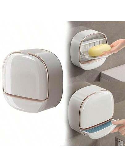 SOAP BOX WITH LID & DRAIN TRAY– WALL MOUNTE