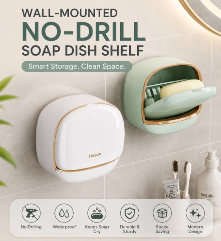 SOAP BOX WITH LID & DRAIN TRAY– WALL MOUNTE