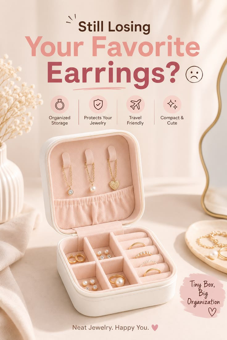 Portable mini Jewelry box travel organizer